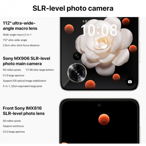 Honor Magic V Flip, 12 Go + 256 Go, écran 6,8 pouces + 4,0 pouces MagicOS 8.0 Snapdragon 8+ Gen 1 Octa Core, réseau : 5G, NFC, OTG (noir) SH921B641-022