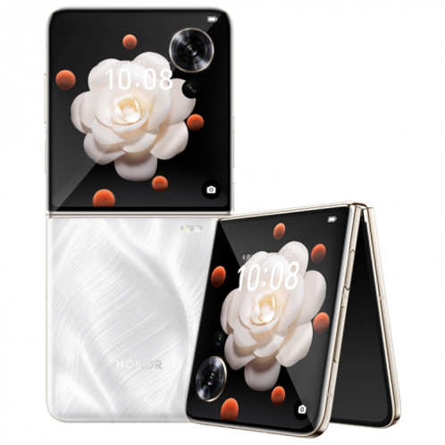 Honor Magic V Flip, 12 Go + 512 Go, écran 6,8 pouces + 4,0 pouces MagicOS 8.0 Snapdragon 8+ Gen 1 Octa Core, réseau : 5G, NFC, OTG (blanc) SH922W1588-022