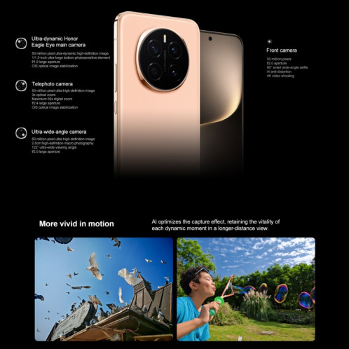 Honor Magic7, 12 Go + 256 Go, écran empreinte digitale, 6,78 pouces MagicOS 9.0 / Android 15 Snapdragon 8 Elite 3 nm Octa Core, réseau : 5G, NFC, OTG, prise en charge de Google Play (noir) SH980B250-015