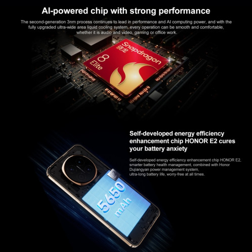Honor Magic7, 12 Go + 256 Go, écran empreinte digitale, 6,78 pouces MagicOS 9.0 / Android 15 Snapdragon 8 Elite 3 nm Octa Core, réseau : 5G, NFC, OTG, prise en charge de Google Play (noir) SH980B250-015