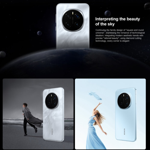Honor Magic7 Pro, 16 Go + 1 To, écran avec lecteur d'empreintes digitales, 6,8 pouces MagicOS 9.0 / Android 15 Snapdragon 8 Elite 3 nm Octa Core, réseau : 5G, NFC, OTG, prise en charge de Google Play (blanc) SH985W1760-017