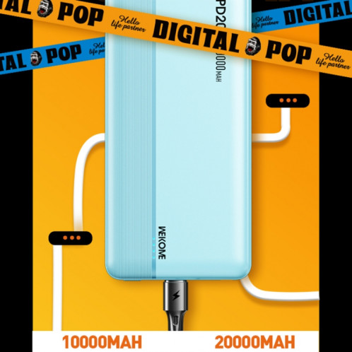 WEKOME WP-03 Tidal Energy Series 10000mAh 20W Banque d'alimentation à charge rapide (Blanc) SW013W28-09