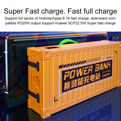 WK WP-339 10000mAh Container Series 22.5W Super Fast Charging Power Bank avec câble (Jaune) SW471Y1696-07