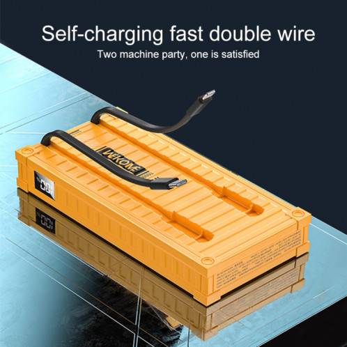 WK WP-339 10000mAh Container Series 22.5W Super Fast Charging Power Bank avec câble (Jaune) SW471Y1696-07