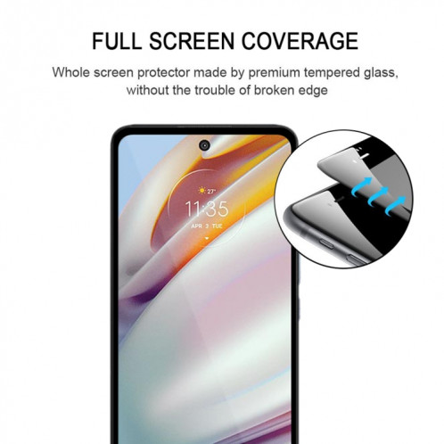Pour Motorola Moto G60 / G51 / Moto G60S / G200 5G Colle Colle Plein Cover Screen Protector Film de verre trempé SH1371371-08