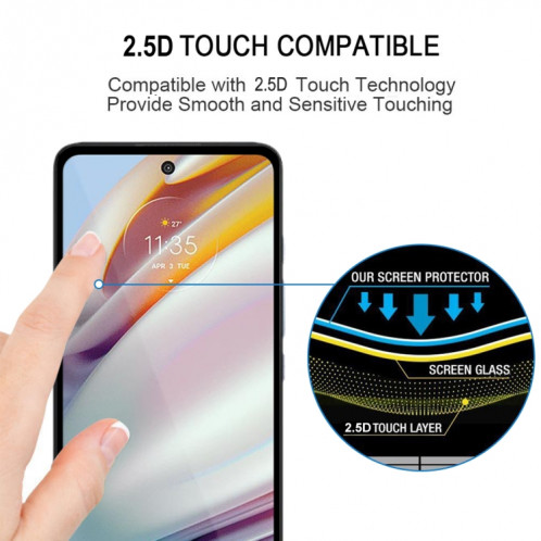 Pour Motorola Moto G60 / G51 / Moto G60S / G200 5G Colle Colle Plein Cover Screen Protector Film de verre trempé SH1371371-08