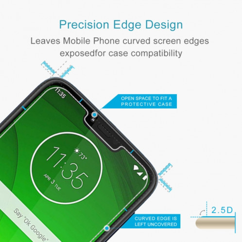 Film en verre trempé 0.26mm 9H 2.5D pour Motorola Moto G7 Power SD4812751-07