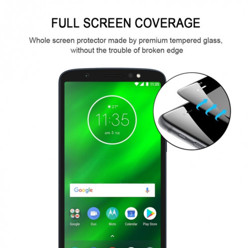 Film de protection d'écran en verre trempé à couverture complète de colle pour Motorola Moto G6 SH5420230-08