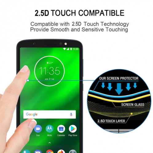 25 PCS Full Glue Full Cover Protecteur d'écran Film en verre trempé pour Motorola Moto G6 Play SH5425848-07