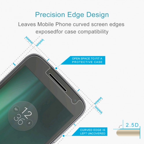 Film en verre trempé 0.26mm 9H 2.5D pour Motorola Moto G4 Play SD990A1529-09