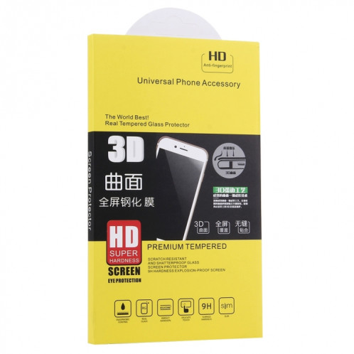 Protecteur d'écran en verre trempé HD OnePlus 5T 3D Curved Edge 9H (Noir) SP063B1865-08
