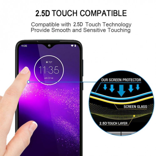 Pour Motorola One Macro Full Glue Film en verre trempé plein écran SH9235289-08