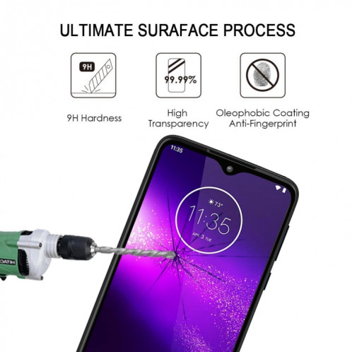 Pour Motorola One Macro Full Glue Film en verre trempé plein écran SH9235289-08
