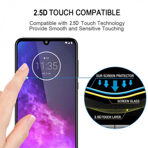 Pour Motorola One Zoom 25 PCS Full Glue Film en verre trempé plein écran SH92381559-08