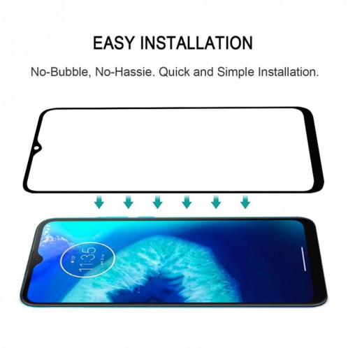 Pour Motorola Moto G8 Power Lite Full Glue Film en verre trempé plein écran SH9239538-08
