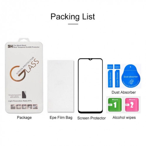 Pour Motorola Moto G8 Power Lite Full Glue Film en verre trempé plein écran SH9239538-08