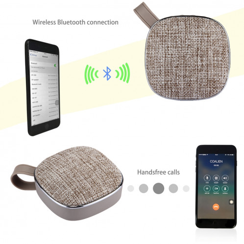 Haut-parleur stéréo Bluetooth X25 Portable Fabric Design, avec MIC intégré, prise en charge des appels mains libres et carte TF & AUX IN, Bluetooth Distance: 10 m (Kaki) SH722K1543-012
