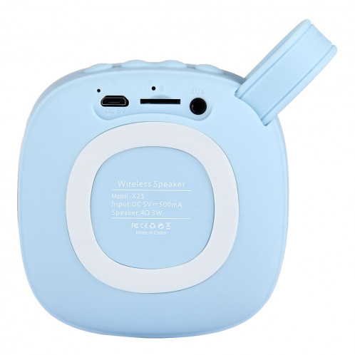 Haut-parleur stéréo Bluetooth X25 Portable Fabric Design, avec MIC intégré, prise en charge des appels mains libres et carte TF & AUX IN, Bluetooth Distance: 10m (bleu) SH722L750-012