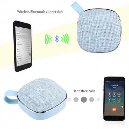 Haut-parleur stéréo Bluetooth X25 Portable Fabric Design, avec MIC intégré, prise en charge des appels mains libres et carte TF & AUX IN, Bluetooth Distance: 10m (bleu) SH722L750-012