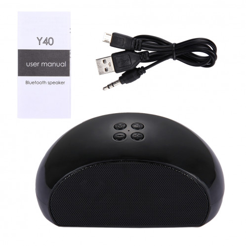 Haut-parleur stéréo portable Bluetooth Y40, avec microphone intégré, prise en charge des appels mains libres et carte TF & AUX IN & FM, Bluetooth Distance: 10 m (noir) SH723B1798-012