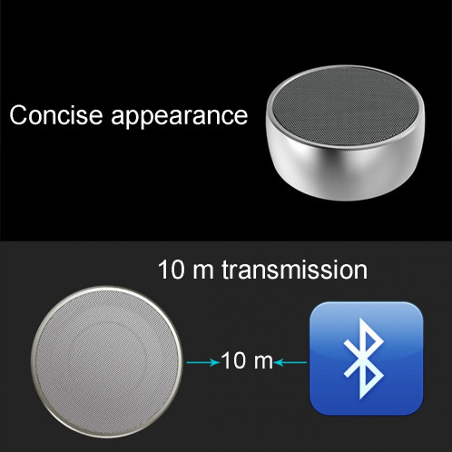 Haut-parleur stéréo portable Bluetooth BS01, avec microphone intégré, prise en charge des appels mains libres et carte TF & AUX IN, distance Bluetooth: 10 m (or) SH810J1117-019