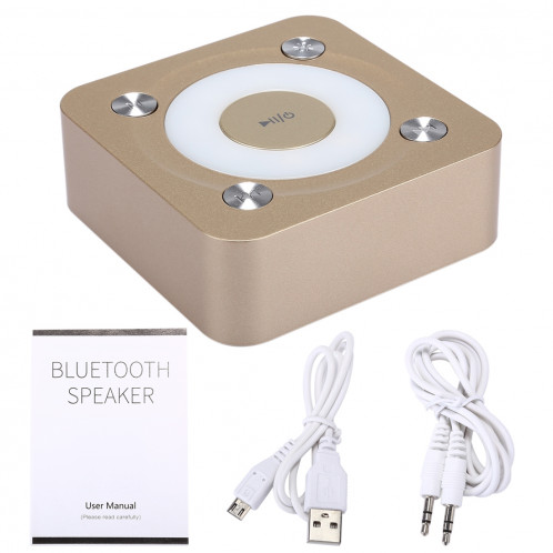 Haut-parleur stéréo portable Bluetooth, avec micro et lumière intégrés, prise en charge des appels mains libres et carte TF & AUX IN, distance Bluetooth: 10 m (or) SH900J528-011