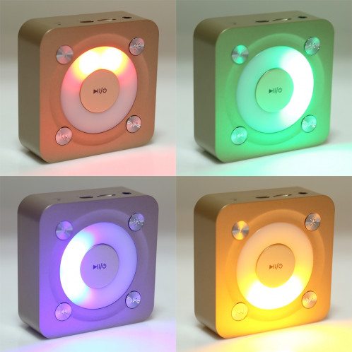 Haut-parleur stéréo portable Bluetooth, avec micro et lumière intégrés, prise en charge des appels mains libres et carte TF & AUX IN, distance Bluetooth: 10 m (or) SH900J528-011