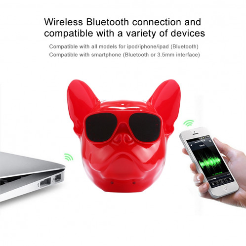 Haut-parleur stéréo sans fil Bluetooth de mode Bulldog AEROBULL, prise en charge Aux & Carte TF, pour téléphones mobiles / tablettes / ordinateurs portables, carte TF de soutien et entrée AUX, Bluetooth SH922R458-011