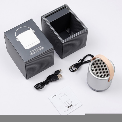 A056 Enceinte portable Bluetooth V4.1 extérieure avec micro, prise en charge mains libres et entrée ligne AUX (argent) SH247S614-010