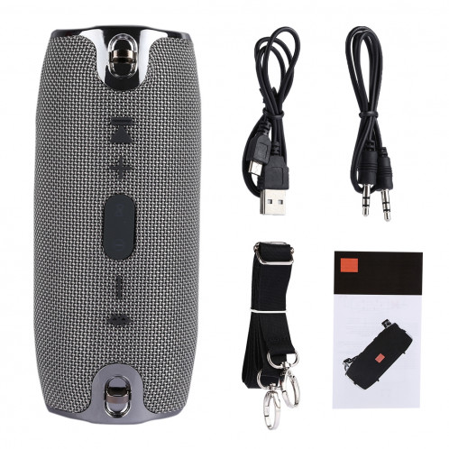 Haut-parleur stéréo portable Bluetooth V4.1 avec dragonne, MIC intégré, carte TF de soutien et AUX IN, distance Bluetooth: 10 m (gris) SH156H1861-08