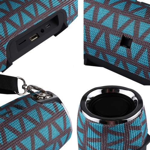 Haut-parleur stéréo portable Bluetooth V4.1 avec dragonne, MIC intégré, carte TF de soutien et AUX IN, distance Bluetooth: 10 m (bleu + gris) SH56NV443-08