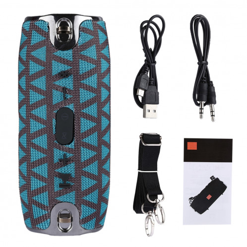 Haut-parleur stéréo portable Bluetooth V4.1 avec dragonne, MIC intégré, carte TF de soutien et AUX IN, distance Bluetooth: 10 m (bleu + gris) SH56NV443-08