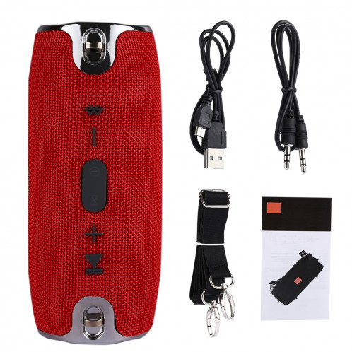 Haut-parleur stéréo portable Bluetooth V4.1 avec courroie, microphone intégré, carte TF de soutien et AUX IN, distance Bluetooth: 10 m (rouge) SH156R1014-08