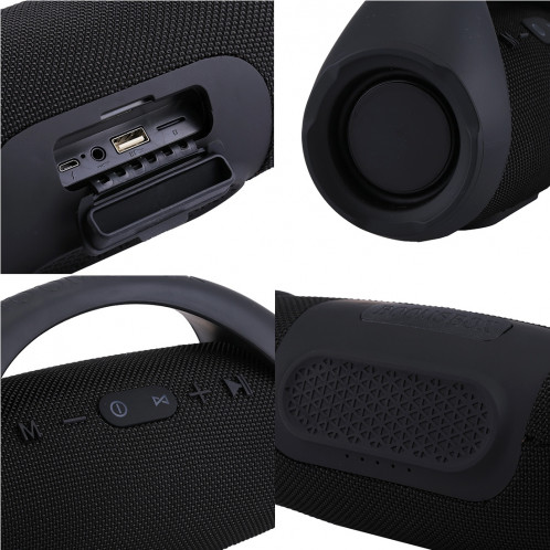 BOOMS BOX MINI E10 Splash-preuve Portable Bluetooth V3.0 Haut-parleur stéréo avec poignée pour iPhone, Samsung, HTC, Sony et autres smartphones (noir) SH157B1505-07