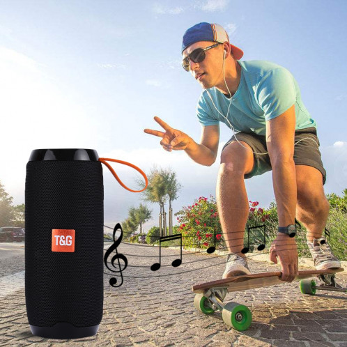 Haut-parleur stéréo sans fil Bluetooth V4.2 T & G TG106 portable avec poignée, MIC intégré, prise en charge des appels mains libres et carte TF & AUX IN & FM, Bluetooth Distance: 10 m (noir) SH191B1210-09