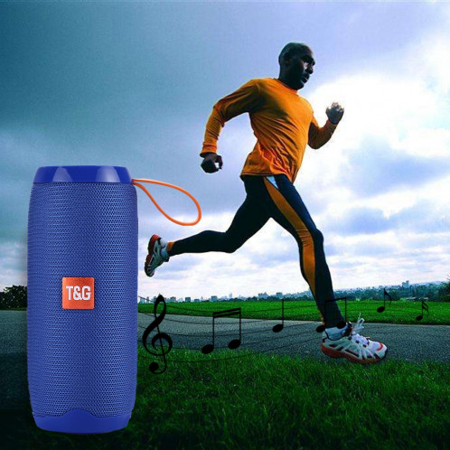 Haut-parleur stéréo sans fil Bluetooth V4.2 T & G TG106 portable avec poignée, microphone intégré, prise en charge des appels mains libres et carte TF & AUX IN & FM, Bluetooth Distance: 10 m (bleu SH191L1755-09
