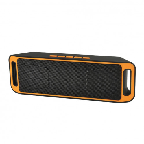 SC208 Haut-parleur Bluetooth de lecture de musique multifonctionnelle de carte, prise en charge de l'appel mains libres et de la carte TF et fonction U-disk et audio / FM AUX (orange) SH503E110-08