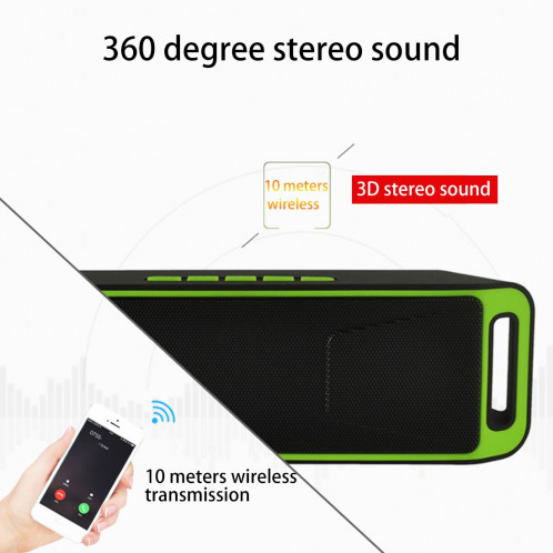 SC208 Haut-parleur Bluetooth de lecture de musique multifonctionnelle de carte, prise en charge de l'appel mains libres et de la carte TF et fonction U-disk et audio / FM AUX (orange) SH503E110-08