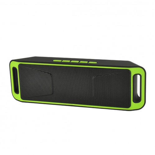 SC208 Haut-parleur Bluetooth de lecture de musique multifonctionnelle de carte, prise en charge des appels mains libres et carte TF et fonction U-disk et audio et FM AUX (verte) SH503G584-08