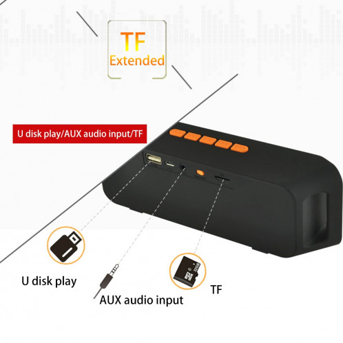 SC208 Haut-parleur Bluetooth de lecture de musique multifonctionnelle de carte, prise en charge des appels mains libres et carte TF et fonction U-disk et audio et FM AUX (verte) SH503G584-08