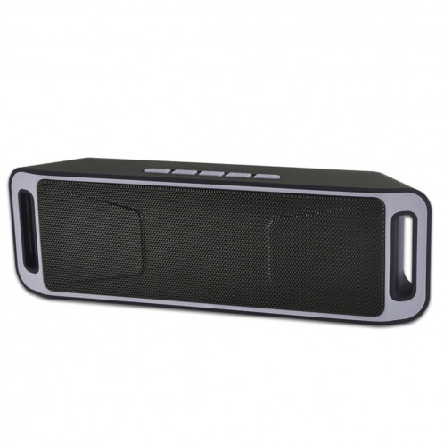 SC208 Multifonctionnel Lecteur de musique de lecture Bluetooth Haut-parleur, prise en charge mains libres et carte TF et U-disque et fonction audio et FM AUX (gris) SH503H536-08