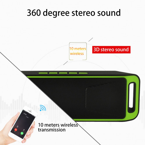 SC208 Haut-parleur Bluetooth de lecture de musique multifonctions, prise en charge des appels mains libres et des cartes TF et U-disk et fonction audio et FM AUX (rouge) SH503R1835-08