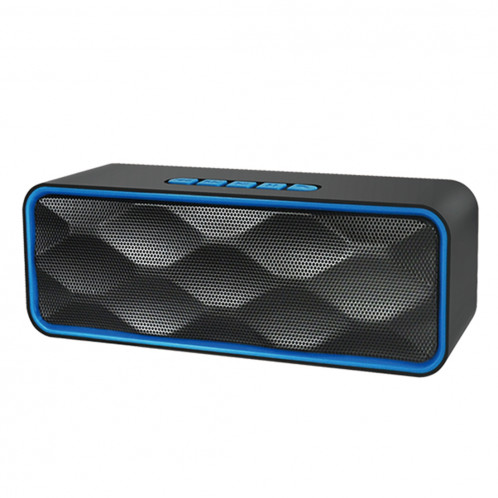 SC211 Haut-parleur Bluetooth de lecture de musique multifonctionnelle de carte, prise en charge des appels mains libres et carte TF et U-disk et fonction audio / FM AUX (bleue) SH506L489-012