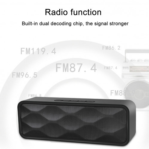 SC211 Haut-parleur Bluetooth de lecture de musique multifonctionnelle de carte, prise en charge des appels mains libres et carte TF et U-disk et fonction audio / FM AUX (bleue) SH506L489-012