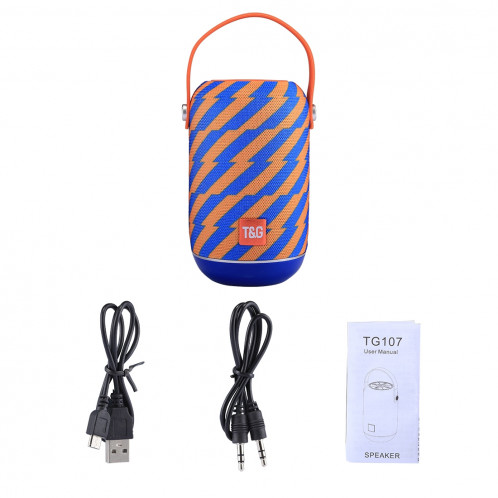 T & G TG107 Haut-parleur stéréo sans fil Bluetooth V4.2 portable avec poignée, MIC intégré, prise en charge des appels mains libres et carte TF & AUX IN & FM, Bluetooth Distance: 10 m SH01EL692-010