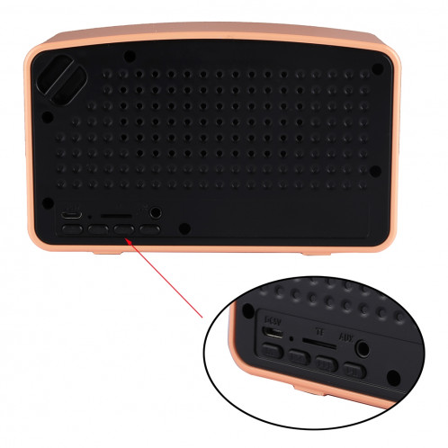 Haut-parleur stéréo portable sans fil Bluetooth V4.2 avec lanière, microphone intégré, prise en charge des appels mains libres et carte TF & AUX IN & FM, Bluetooth Distance: 10 m (orange) SH202E1225-08