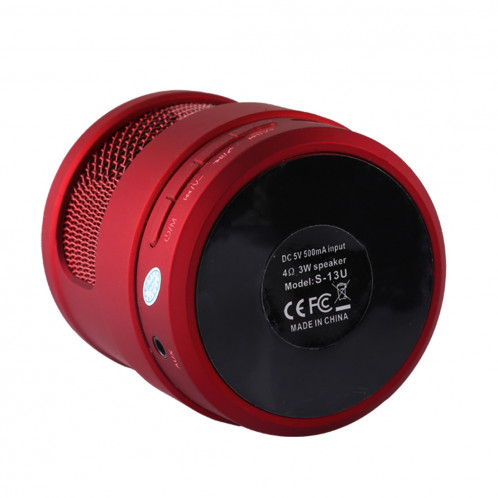 S-13 Haut-parleur Bluetooth sans fil de musique stéréo portable, MIC intégré, prise en charge des appels mains libres et carte TF et fonction audio et FM AUX, Bluetooth Distance: 10 m (rouge) SH667R1891-09