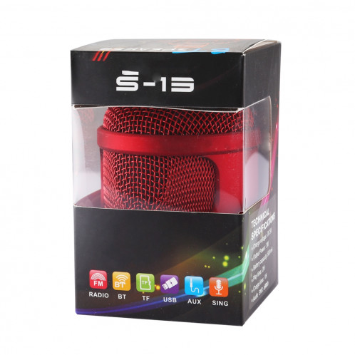 S-13 Haut-parleur Bluetooth sans fil de musique stéréo portable, MIC intégré, prise en charge des appels mains libres et carte TF et fonction audio et FM AUX, Bluetooth Distance: 10 m (rouge) SH667R1891-09