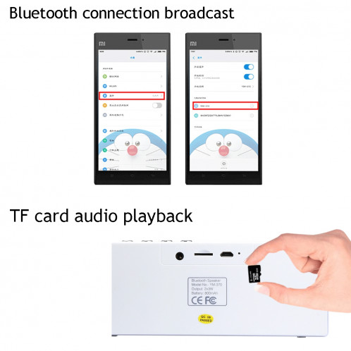 Haut-parleur Bluetooth sans fil multifonction YM370, avec micro, prise en charge des appels mains libres et carte TF (or rose) SH60RG1477-016