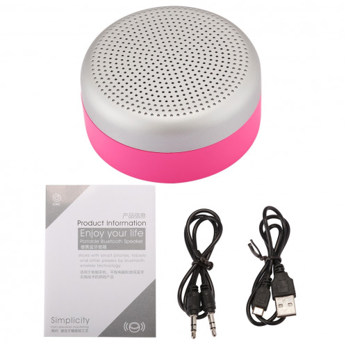 M227 Haut-parleur Bluetooth de lecture de musique multifonctions, prise en charge des appels mains libres et carte TF et fonction audio AUX (magenta) SH000M1657-012